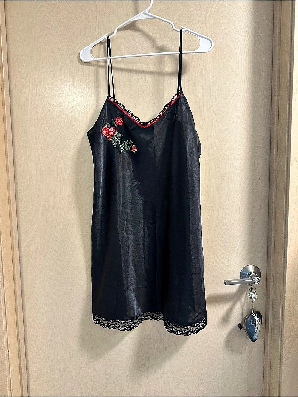 Morgan Taylor Floral Black Slip Size XL Romantic whimsy goth fairy